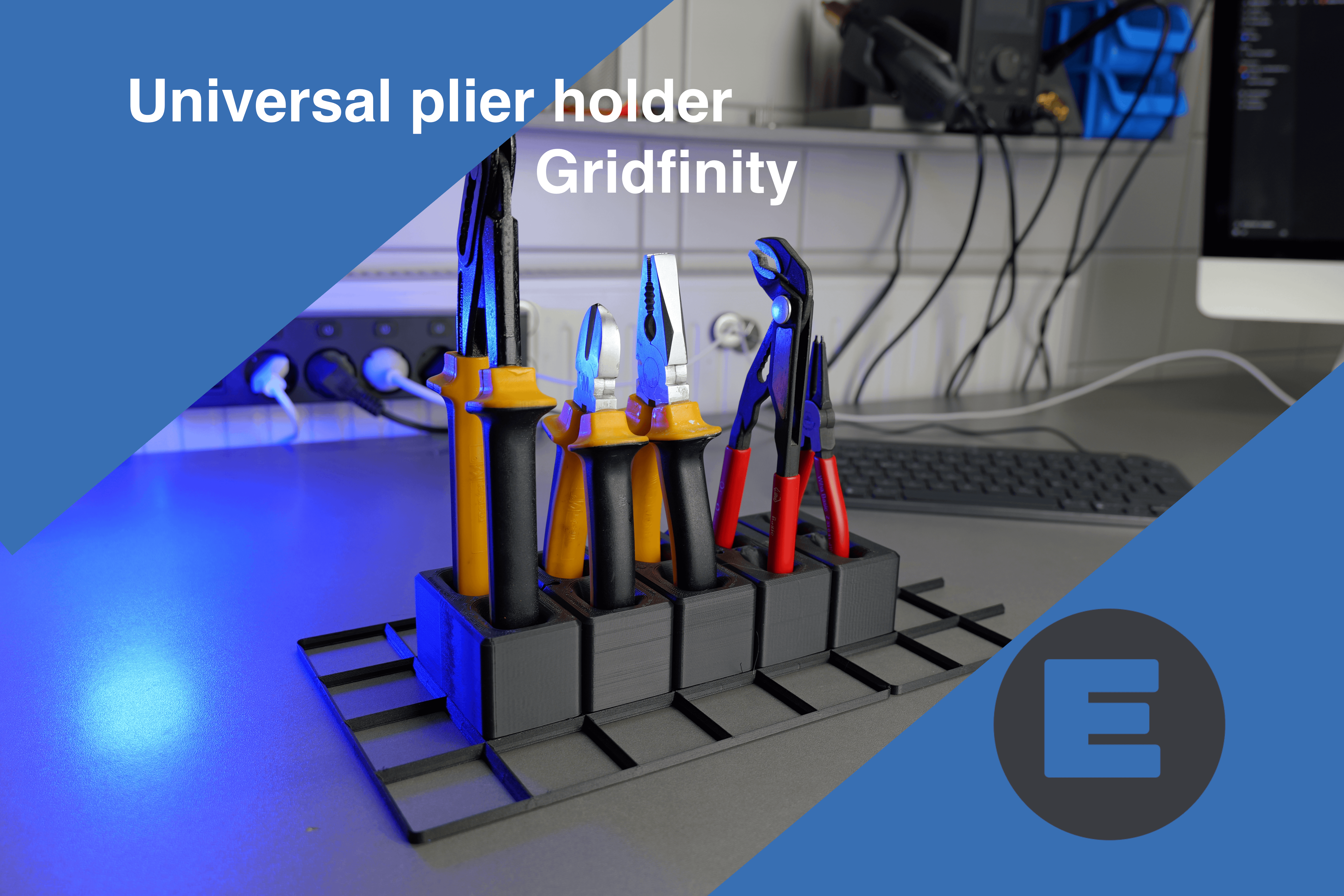 Gridfinity Modular Pliers Stand – Customizable & Expandable - All sizes