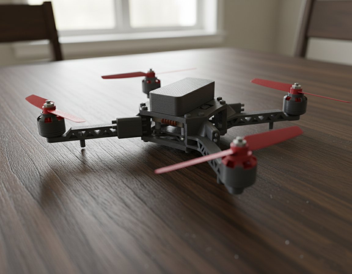 Compact Drone Miniature – 3D Printable Quadcopter Model