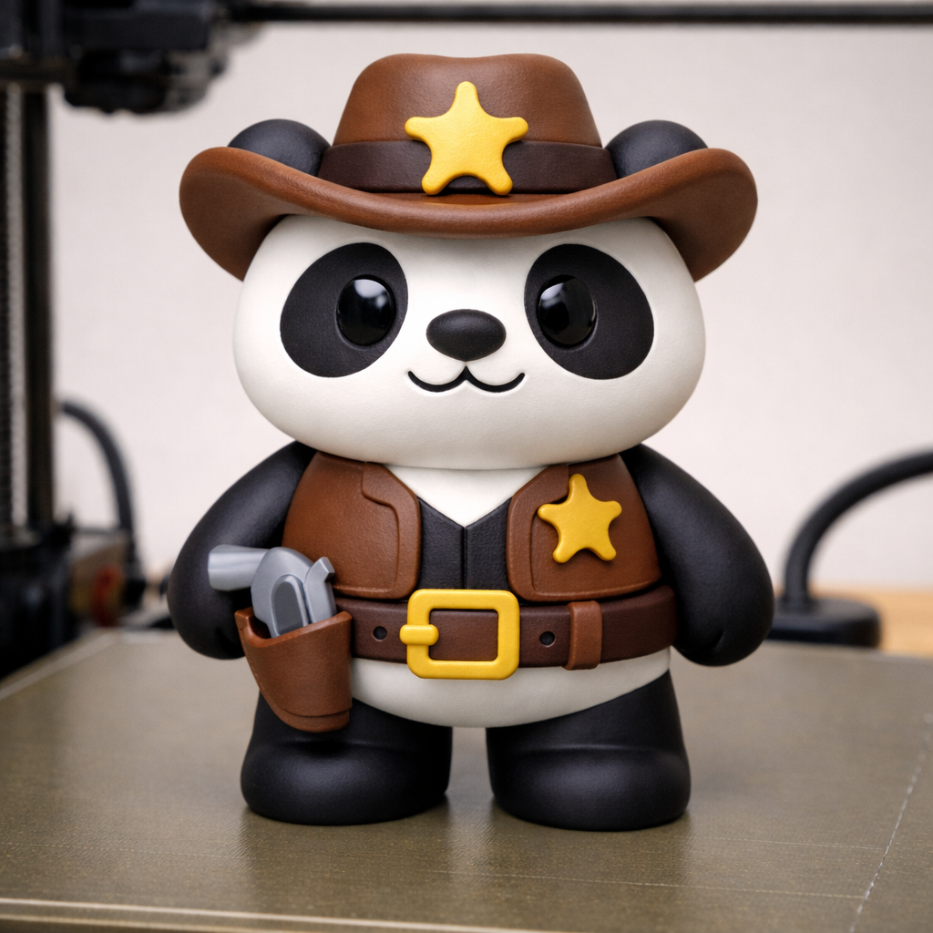 Sheriff Panda – Wild West Cute Animal – Easy Print