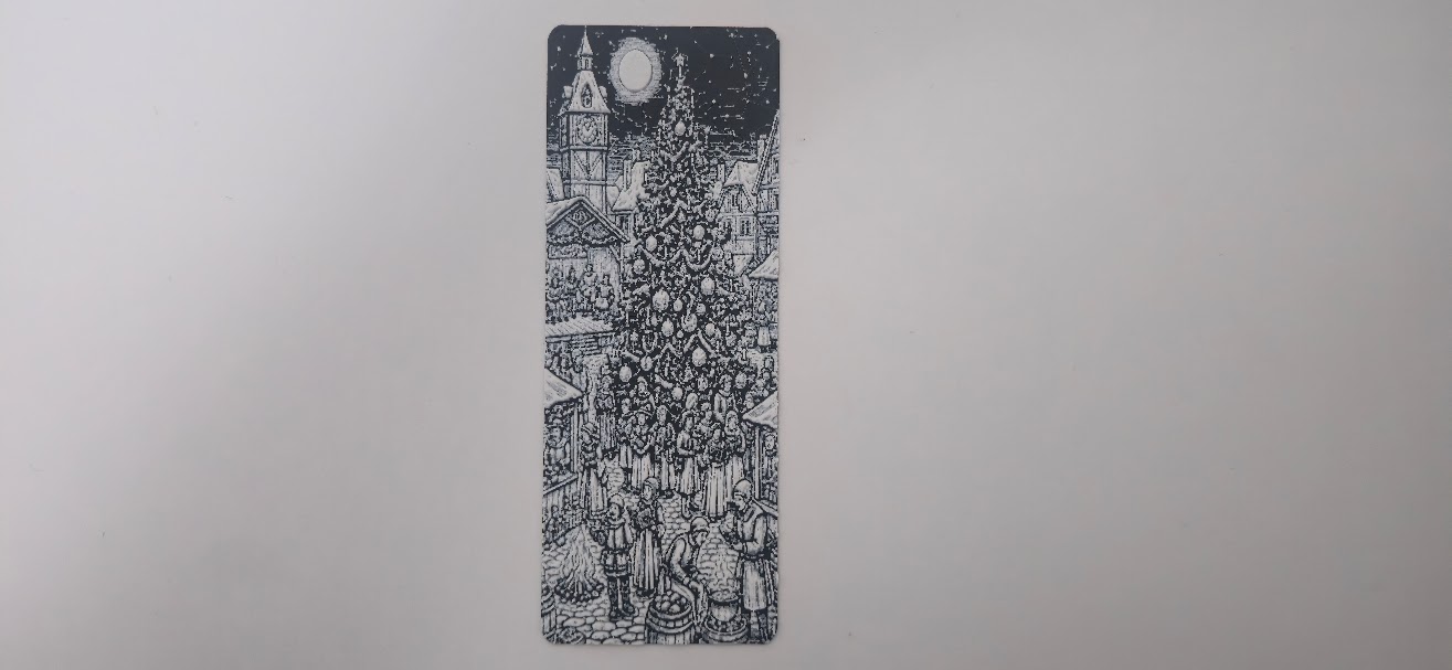 Festive Town Square Christmas Tree Bookmark