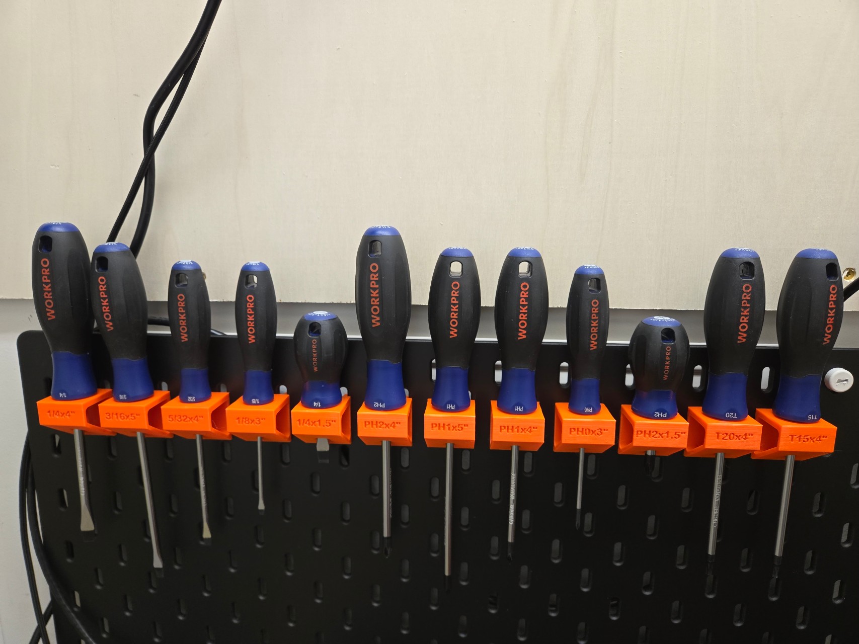 Ikea Skadis Mounts for Workpro Screwdriver Set