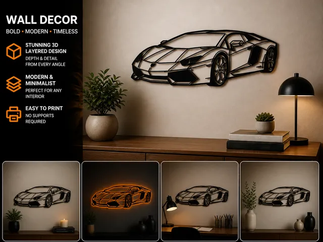 Universal Lamborghini Aventador wall decoration