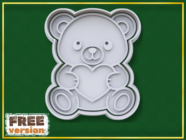Cute Bear Holding Heart Cookie Cutter