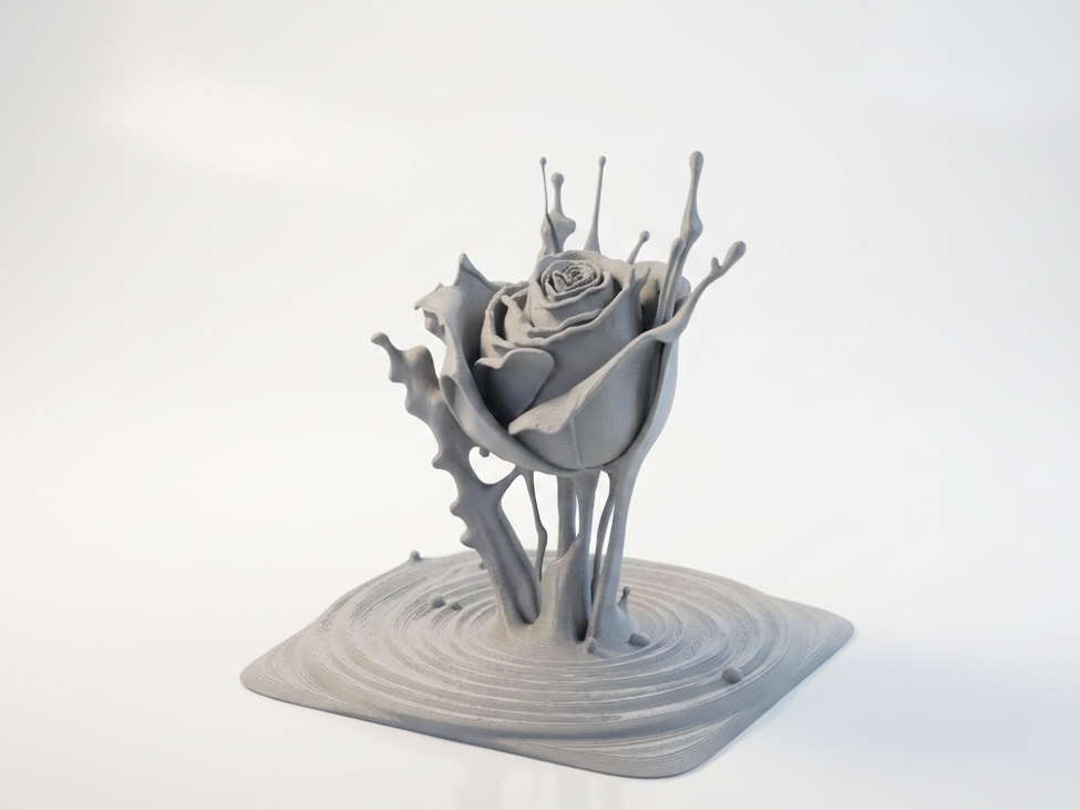 Rose Drop Liquid Splash Art Sculpture 3D Printable