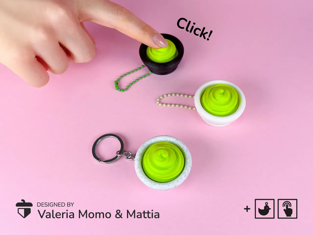 Clicker Wasabi, Clicky Keychain NoStress Toy for your Sushi
