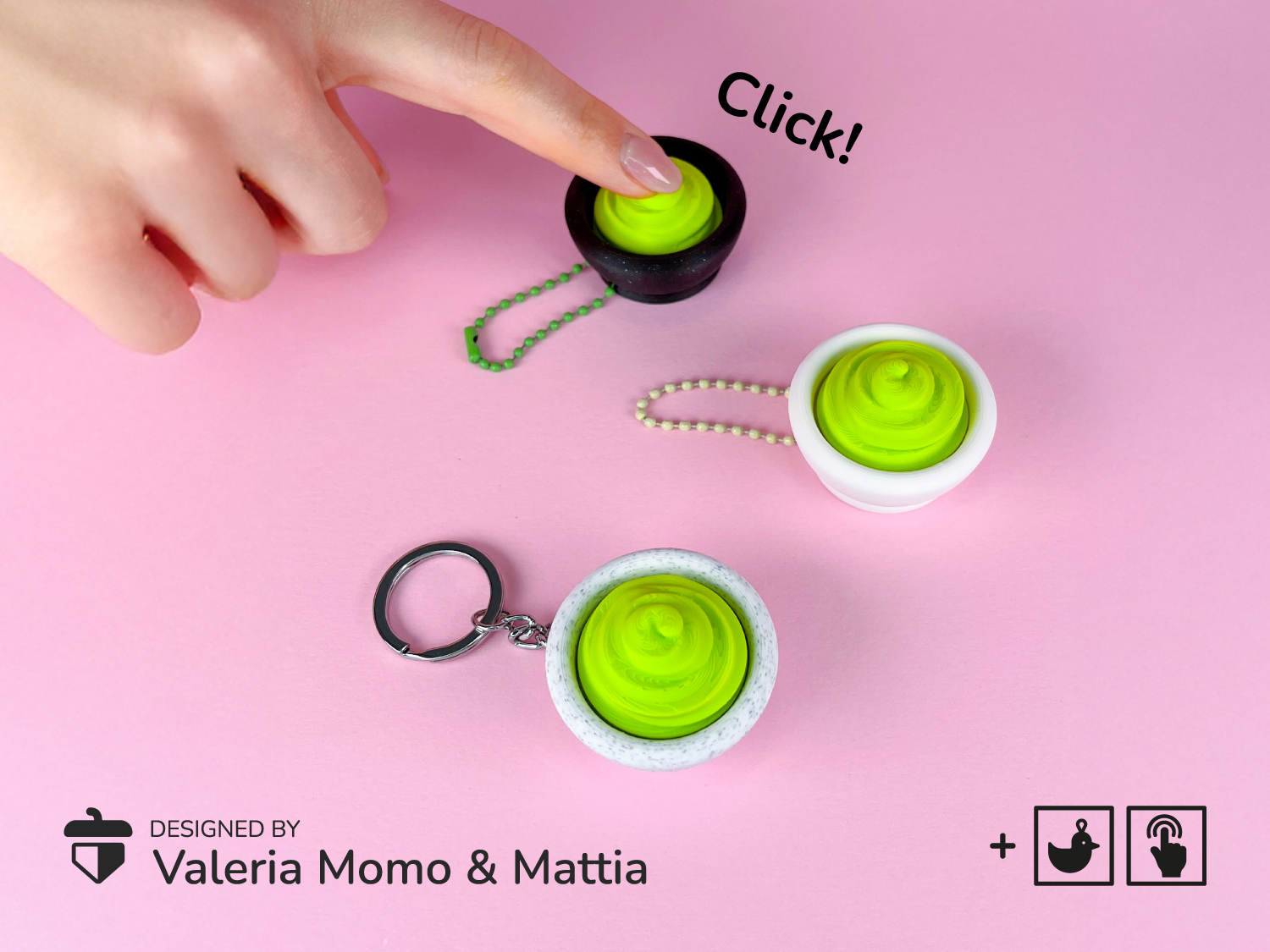 Clicker Wasabi, Clicky Keychain NoStress Toy for your Sushi Collection