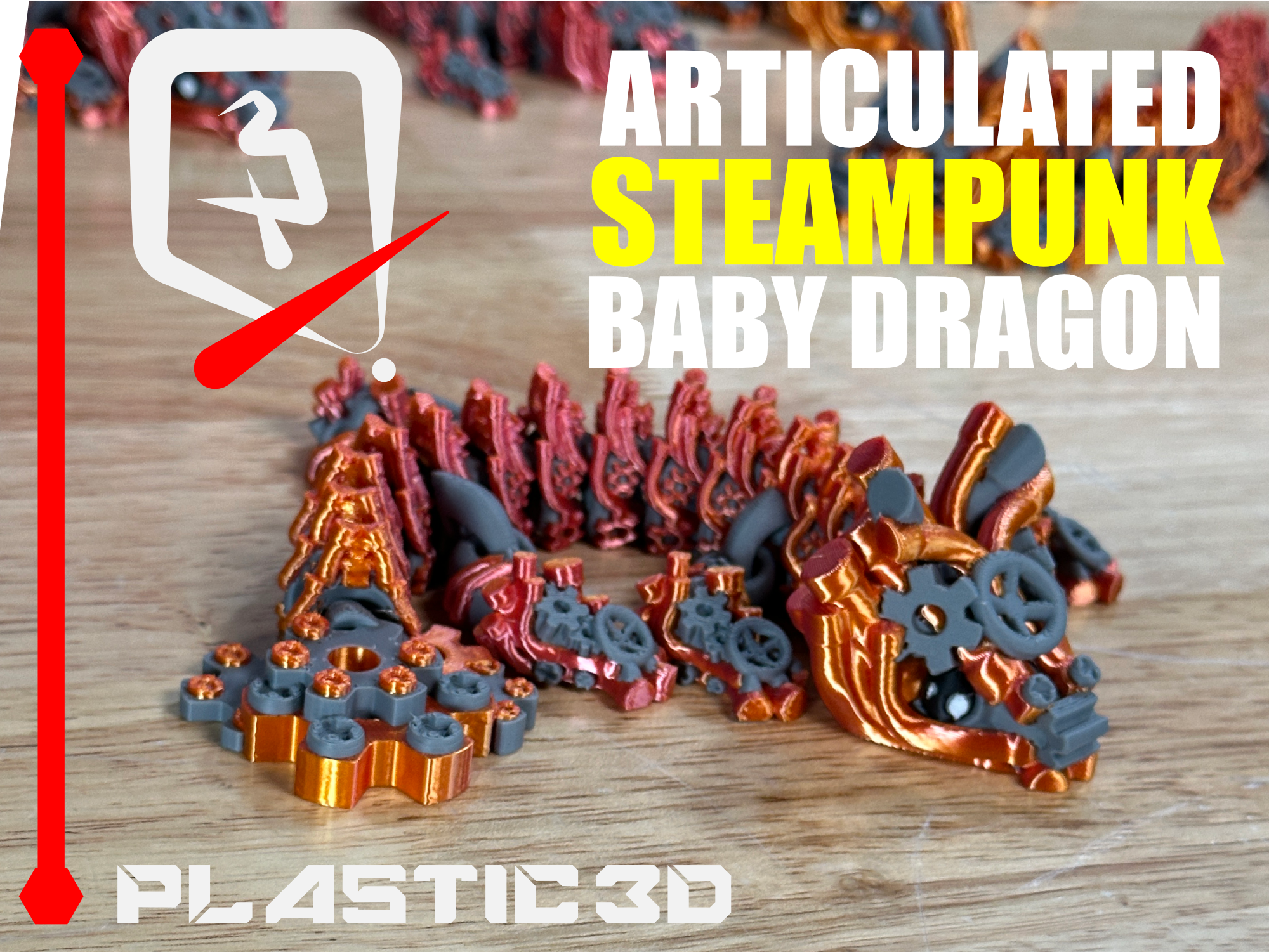 Steampunk Baby Dragon Articulated — The Seamless Clockwork Legend — thumbnail 3