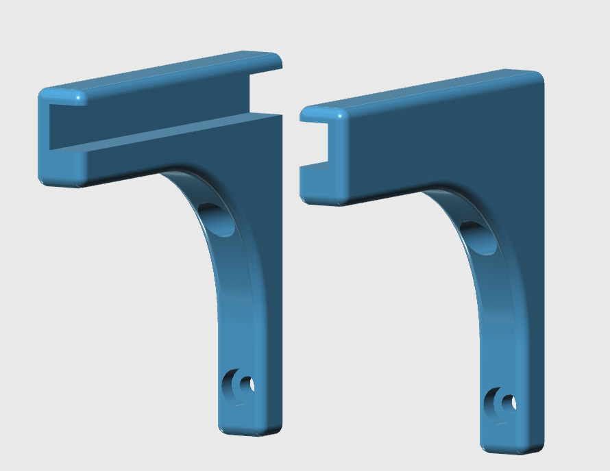 5x5in 0.6 shelf bracket edge holding