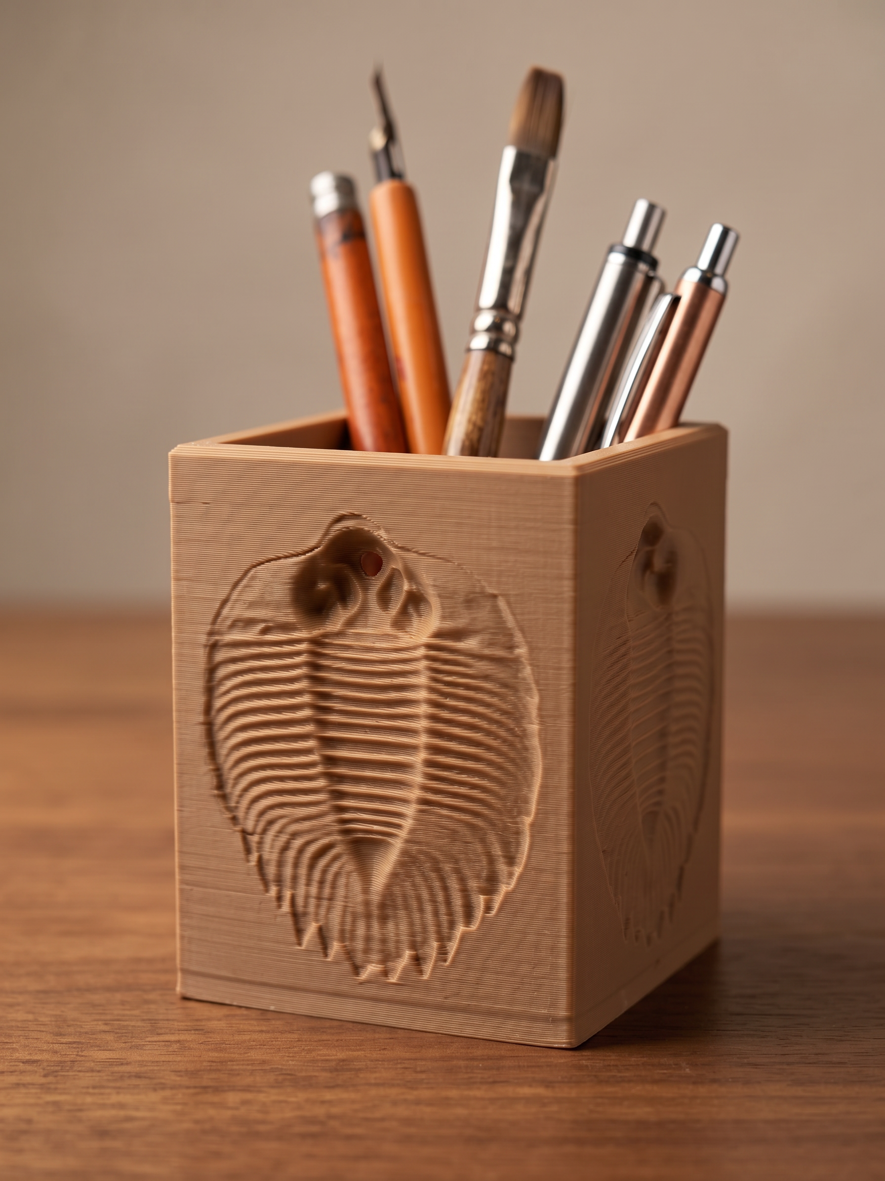 Trilobite Fossil Relief Pen Holder