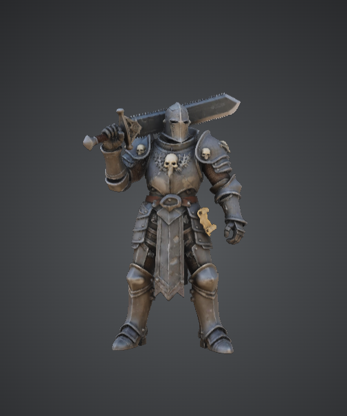 Dark Executioner Knight 3D Printable Model – Skull Armoured Greatsword Warrior