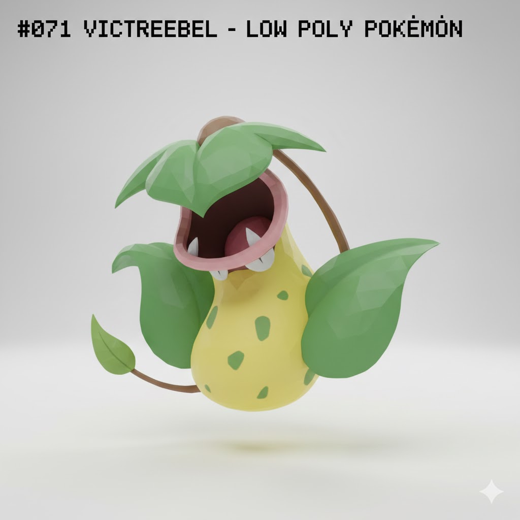 #071 Victreebel – Low Poly Pokémon