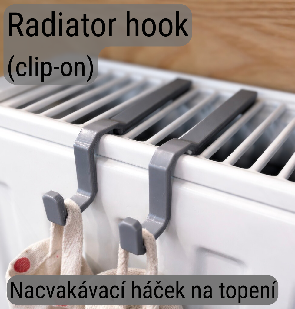 Radiator hook (clip-on) / Háček na radiátor (nacvakávací)