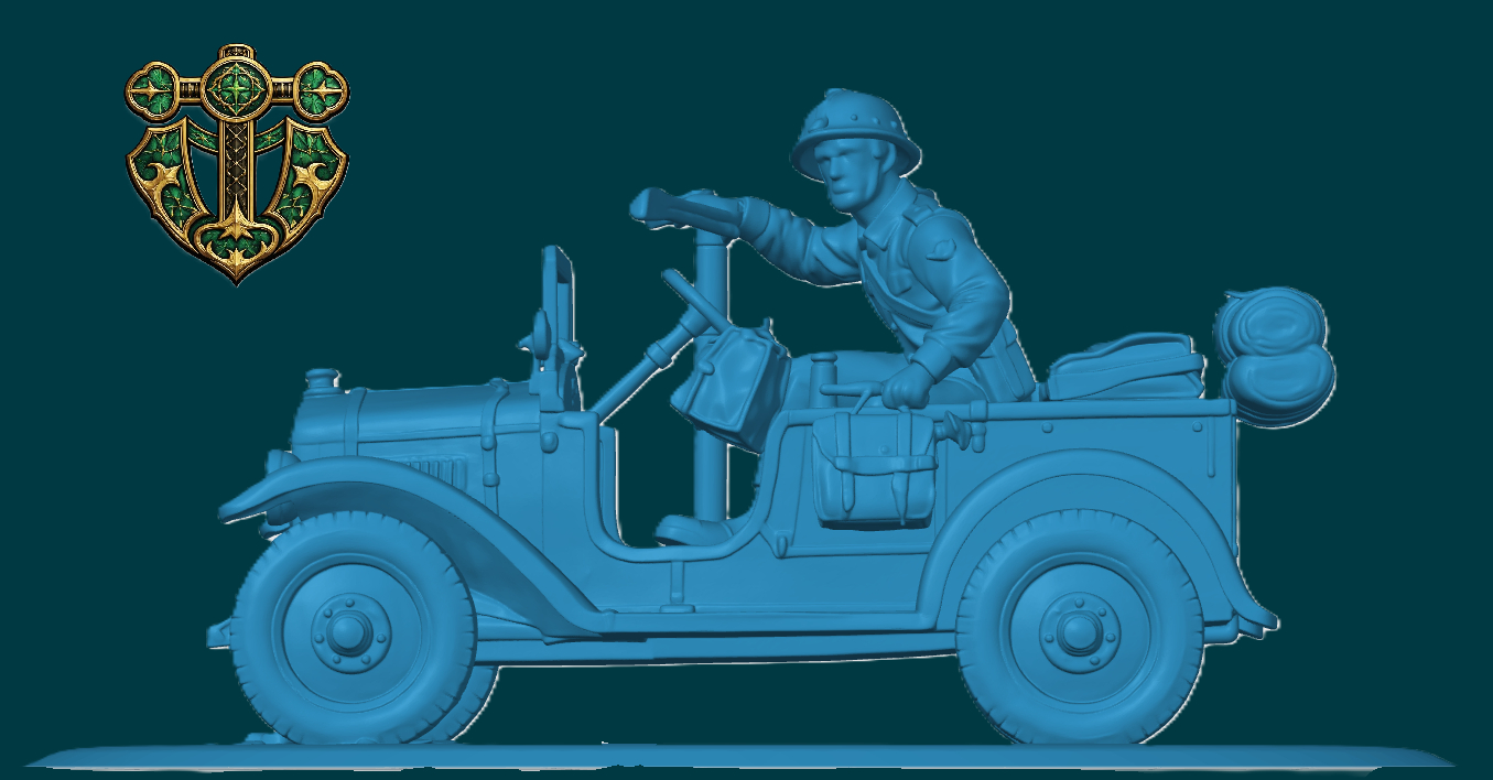 WW1 French Messenger in Feild Card 3D model