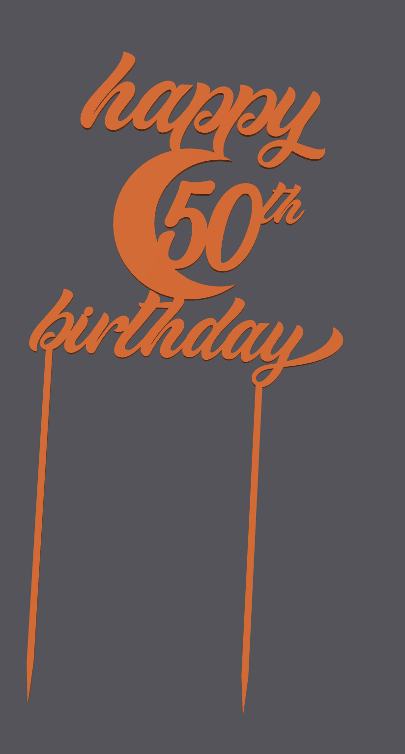 Topper para pastel – Happy Birthday 50th | Cake Topper – Happy Birthday 50th | 3D Print