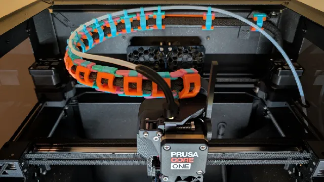 Prusa Core One/+ Articulated Nextruder Cable Chain Exoskeleton Skin