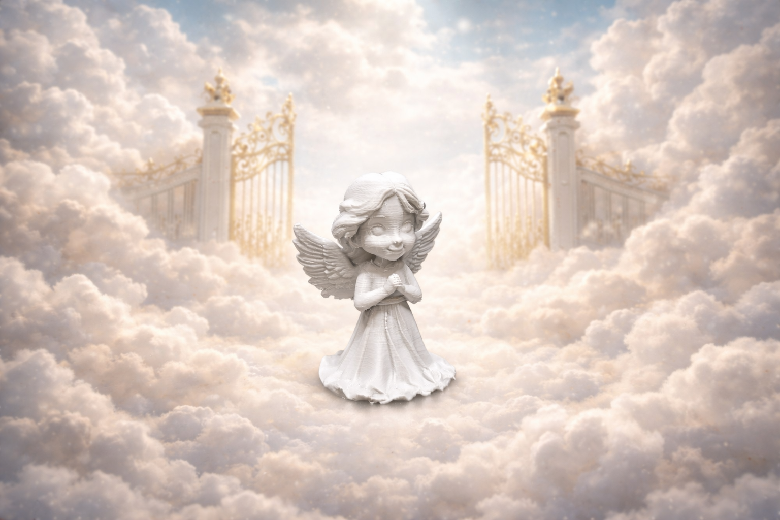Cute Praying Little Angel - 3D Figurine