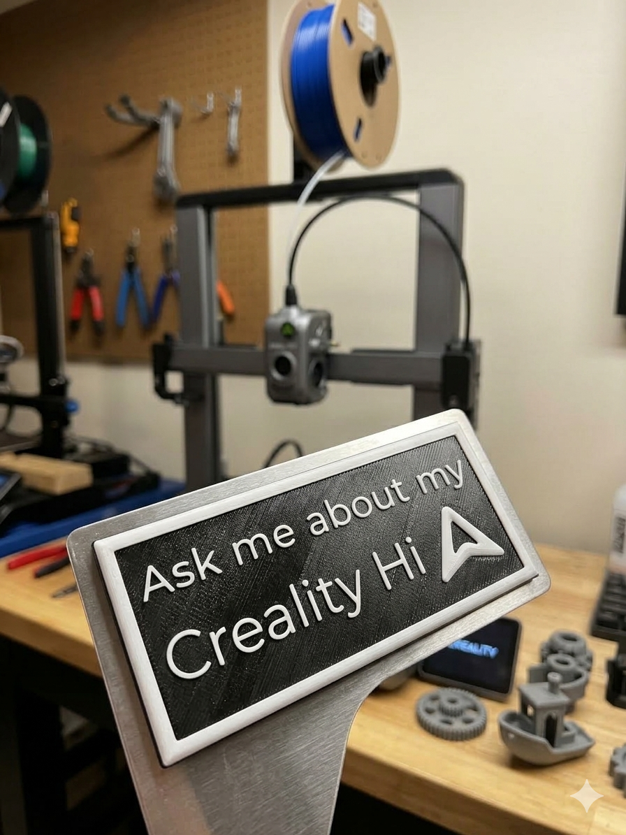 'Ask Me About My Creality Hi' Sign