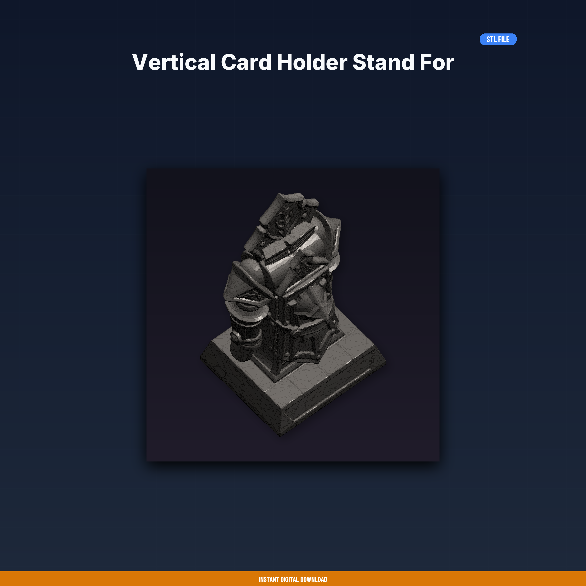 Vertical Card Holder Stand For Initiative Order, Holds 8 Cards, - 3D Printable STL File