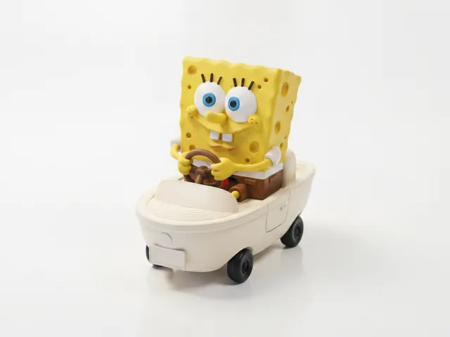 SpongeBob Driving Car Figurine Cartoon 3D Printable