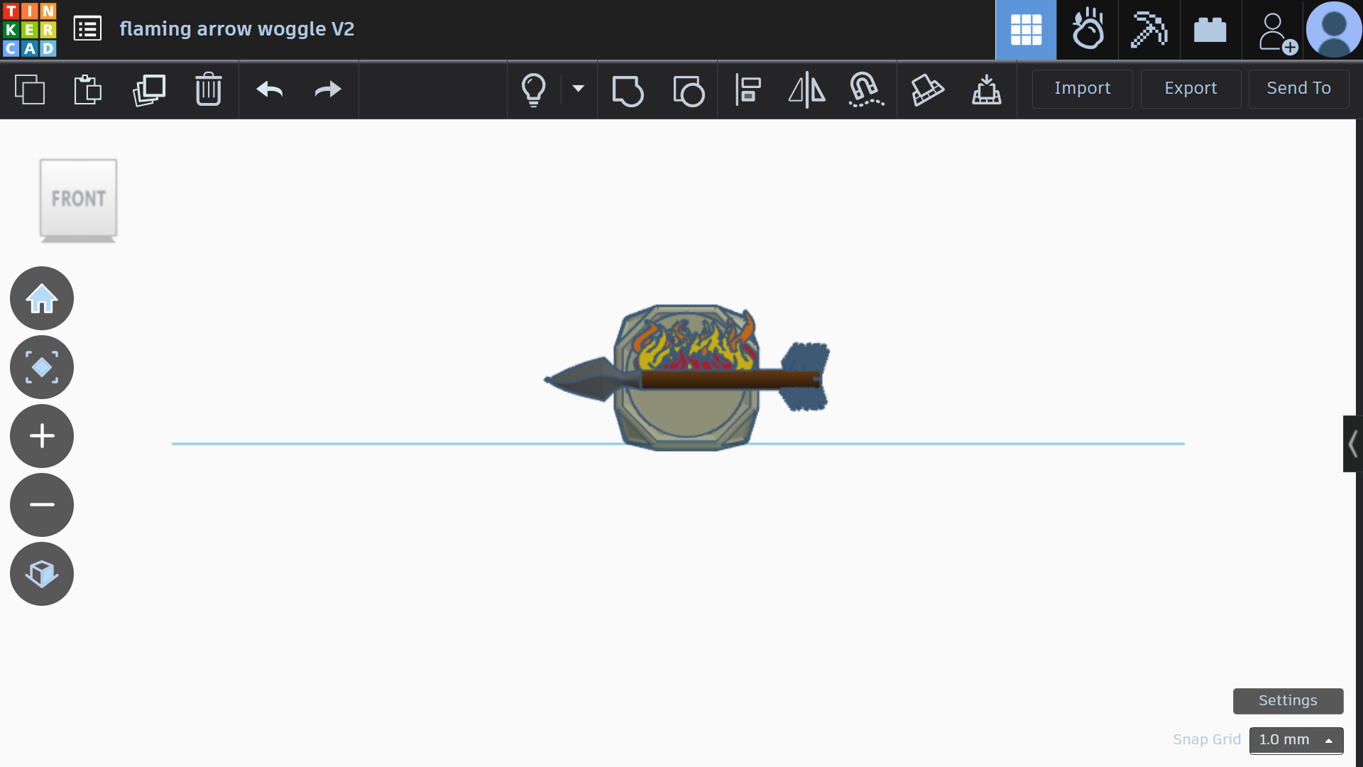 Flaming arrow woggle (v2)