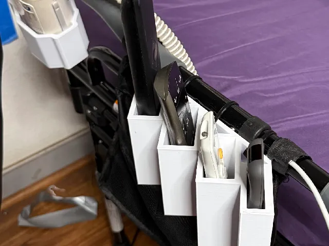 Bed rail remote caddy