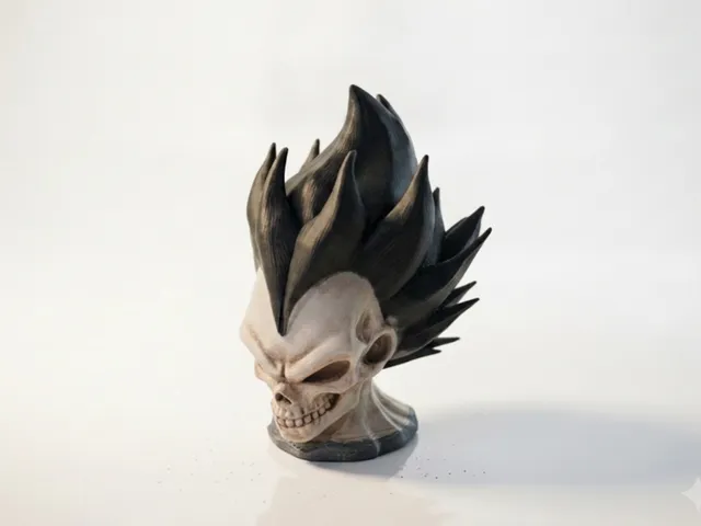 Half Skull Vegeta Dragon Ball Sculpture 3D Printable