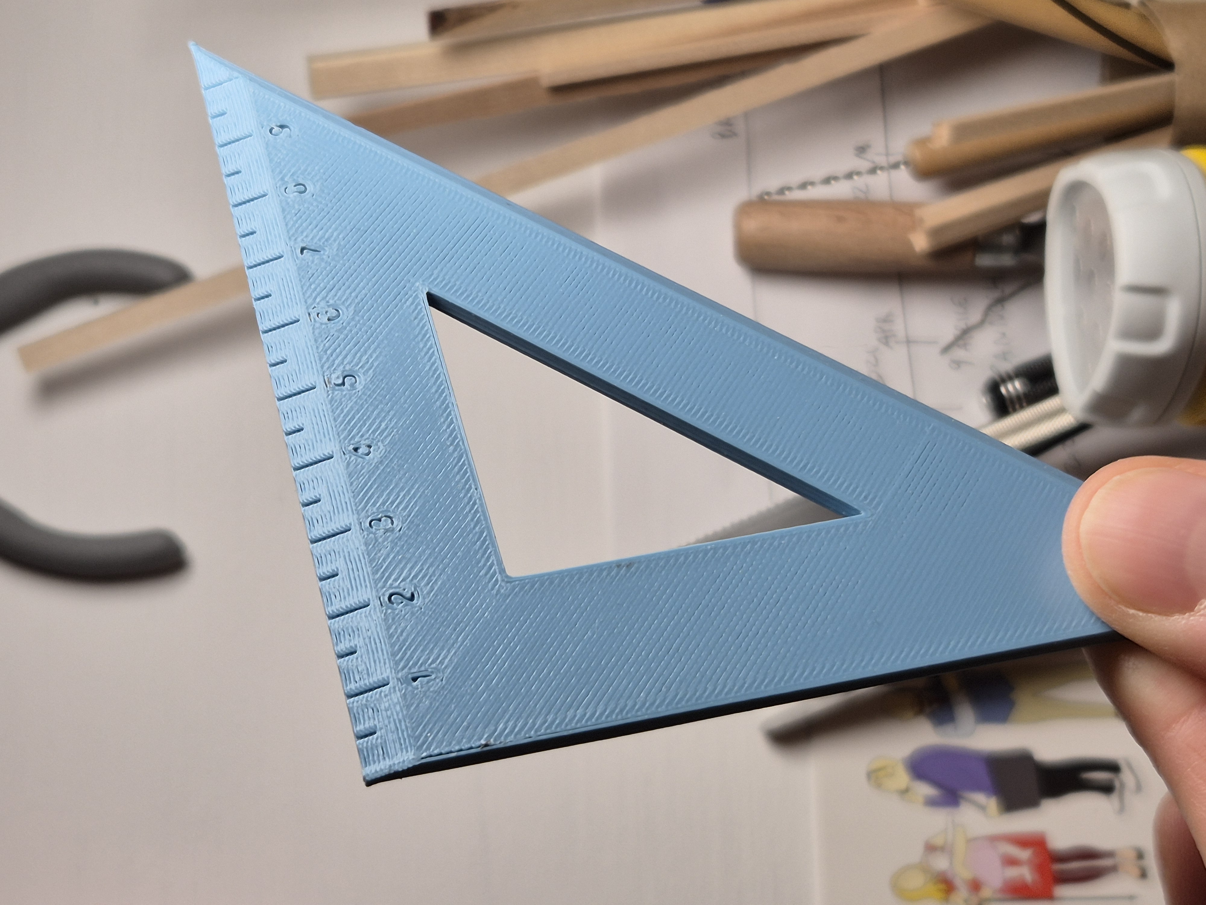 Miniatura 2 do modelo 3D 45-degree drafting triangle