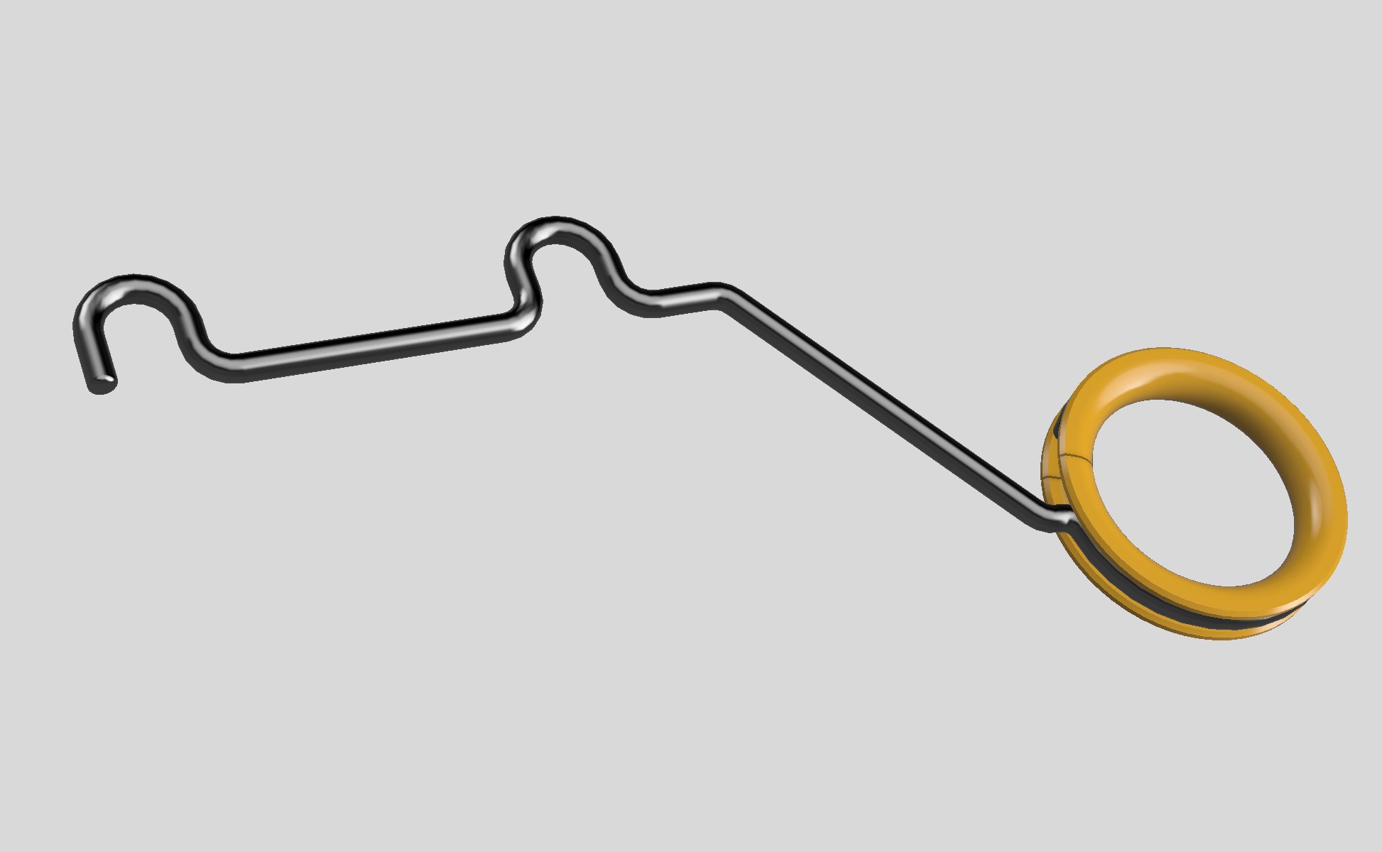 Homemade brake hose guide made from 4mm wire (with plastic slider).