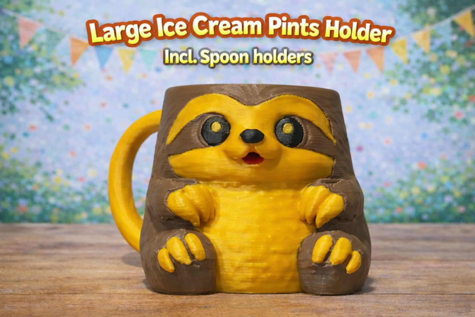 Cute Sloth Ice Cream Pints Holder
