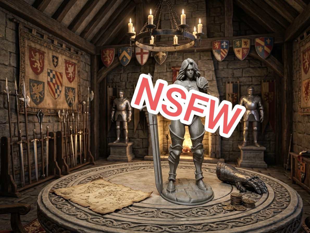 Naked Knight Woman with Greatsword