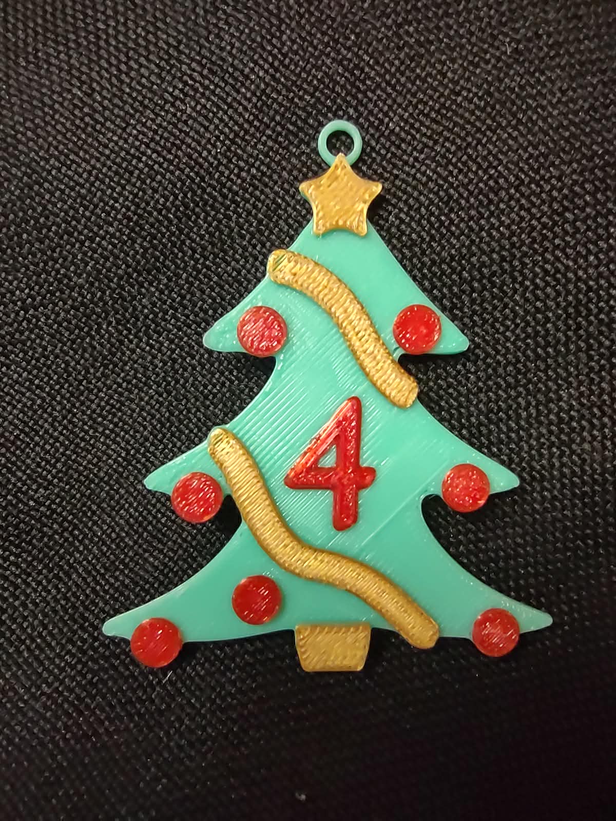 4 Number - Christmas Tree with Baubles, Tinsels and Star
