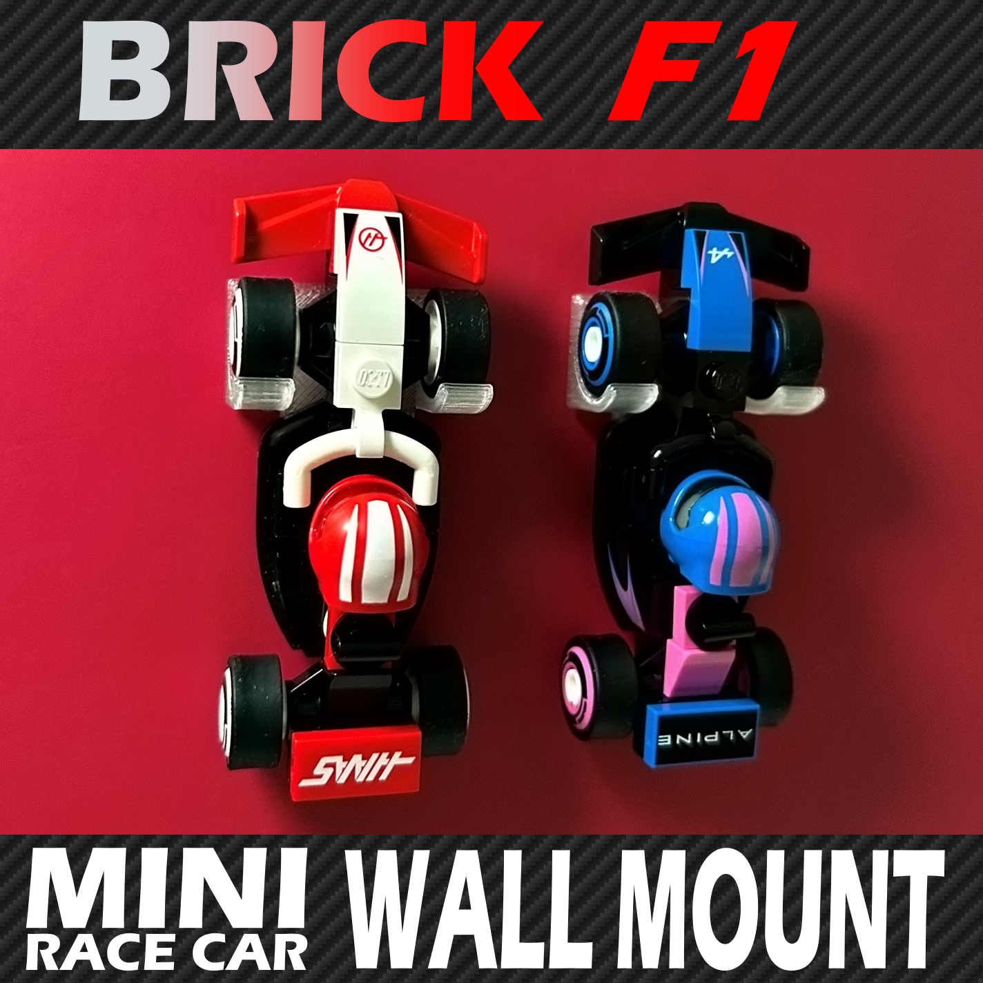 BRICK F1 Mini Race Car Wall Mount