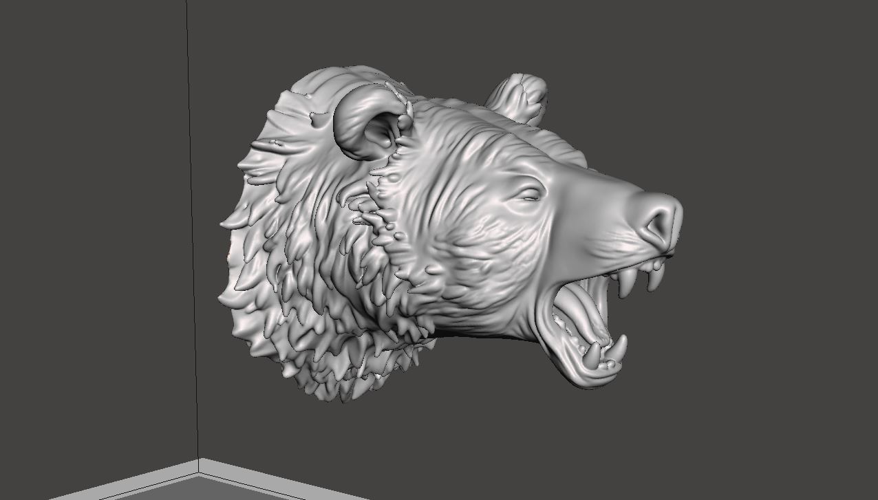 Angry Bear Head (wall mount)