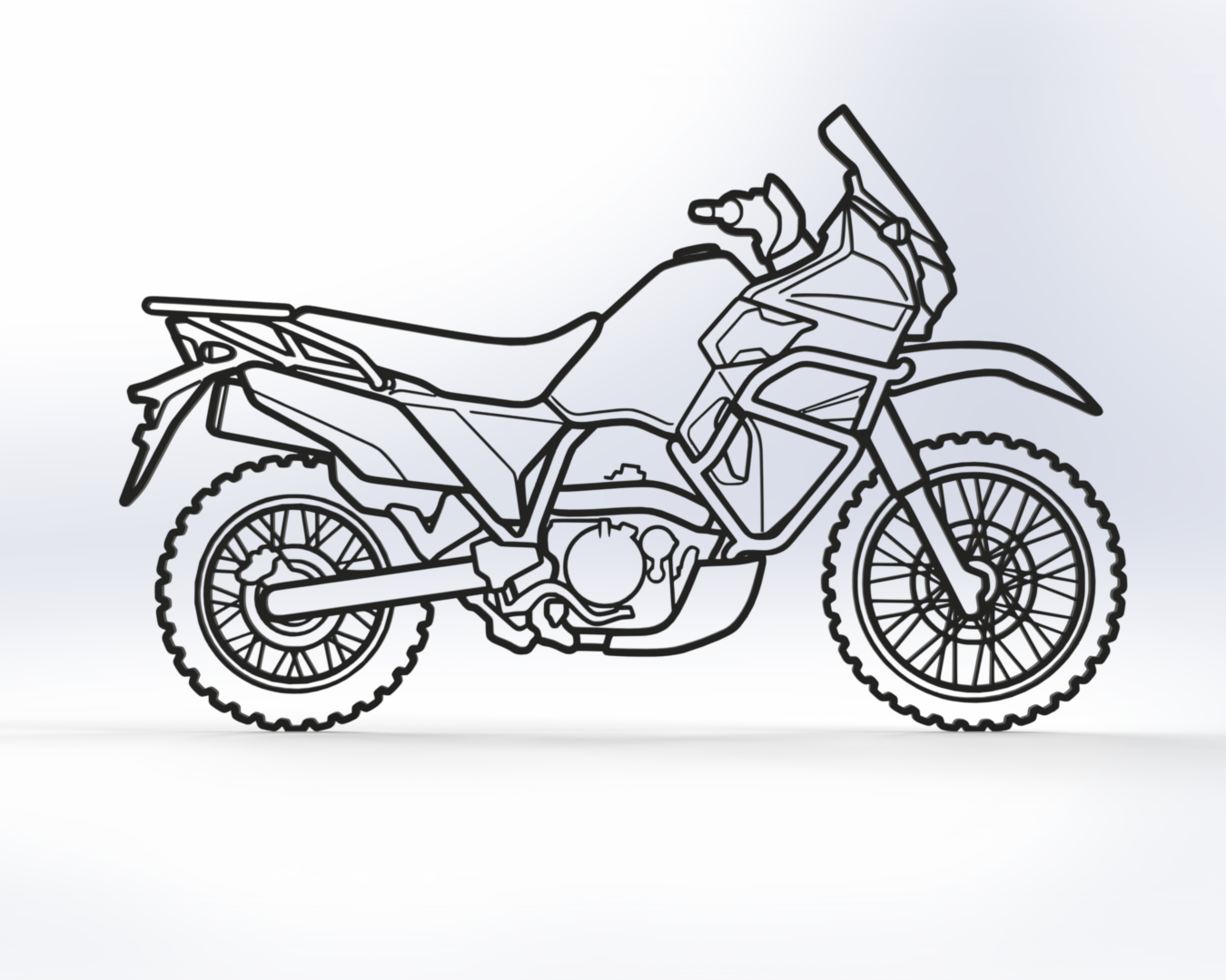 Kawasaki KLR650 3rd Gen 2D Wall Art