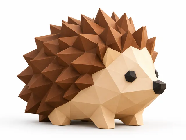 Low Poly Hedgehog – Geometric Minimal Animal | Abstract Minimal Animals Set 3