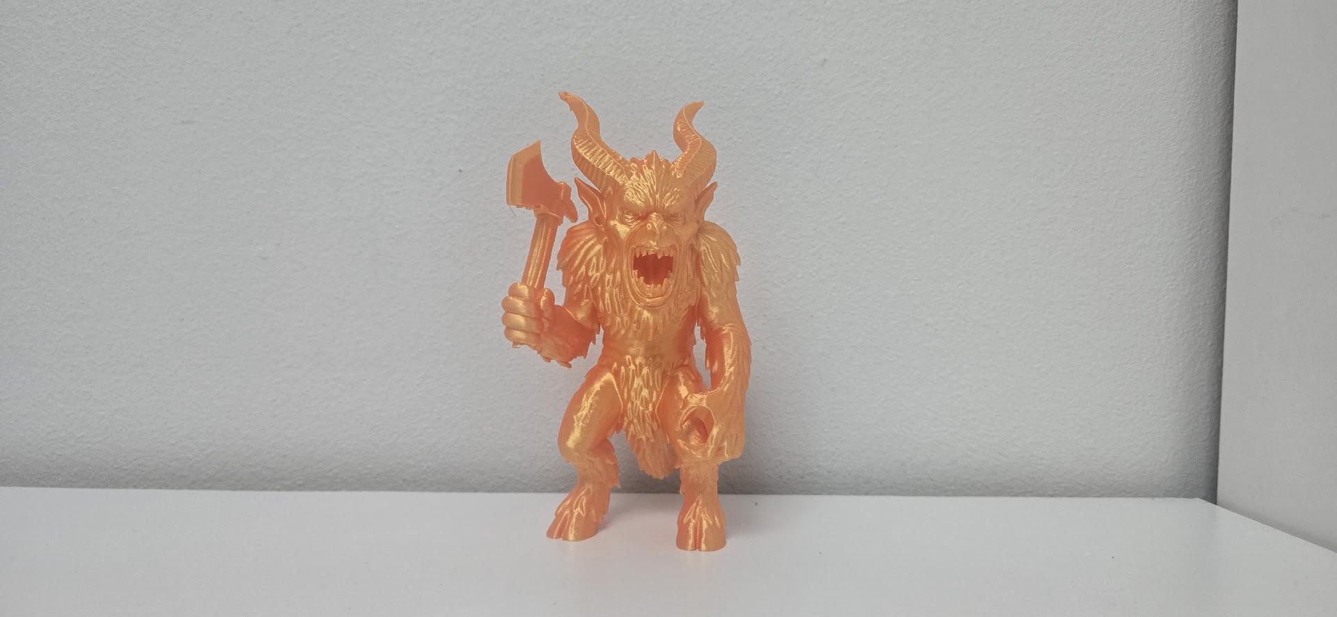 Fearsome Krampus with Axe Christmas Figure
