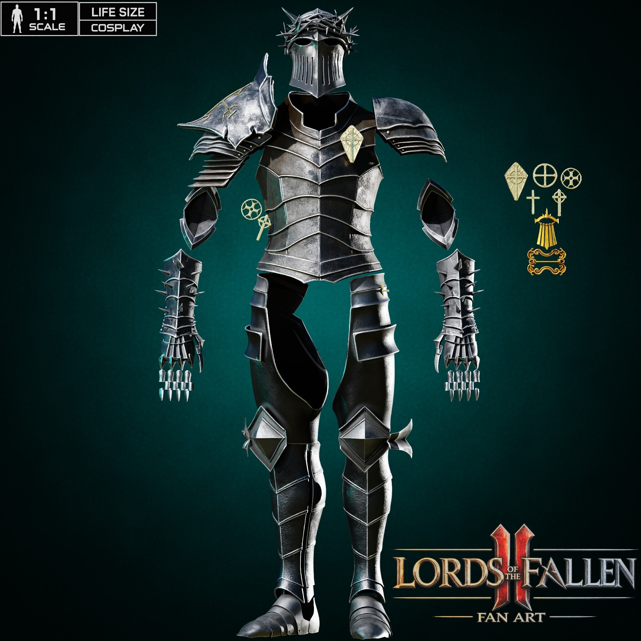 LORDS OF THE FALLEN II 2026 DARK CRUSADER FULL ARMOR WITH HELMET COSPLAY Fan Art STL