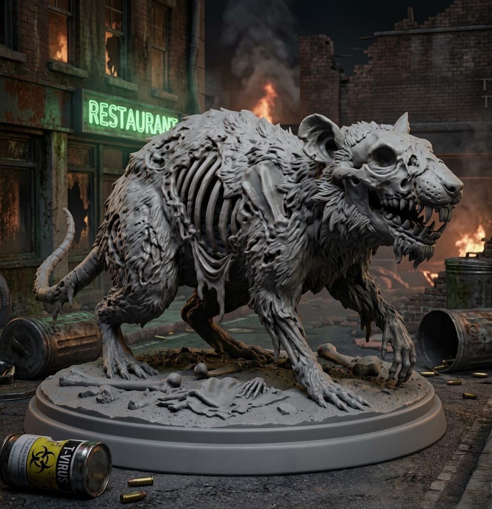 Zombie Rat Statue