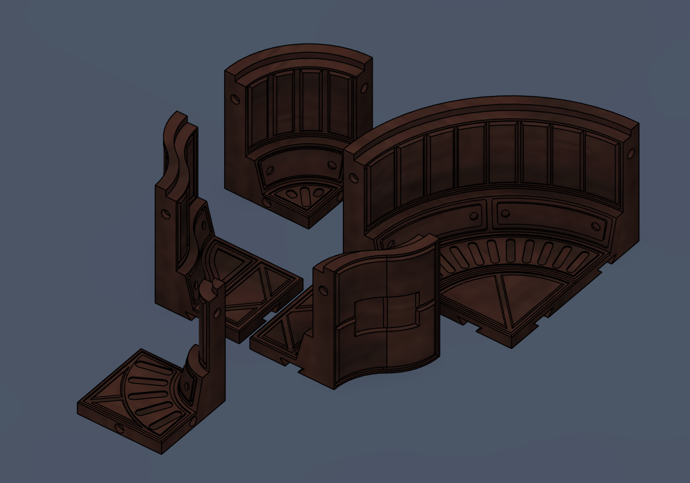 3D Modular walkways for miniatures. Pasillos Modulares para miniaturas. Esquinas