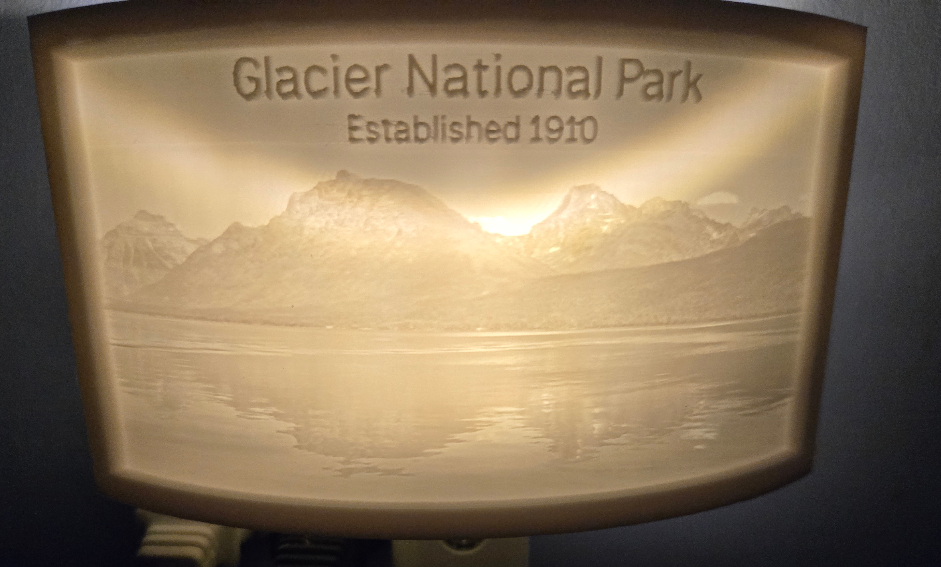 Glacier National Park Nightlight Lithophane