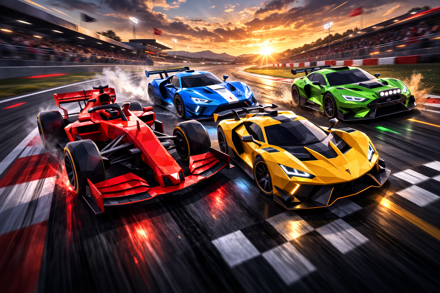 Abstract Minimal Vehicles – Motorsport Collection (Low Poly Formula, GT, Hypercar & Rally Car)