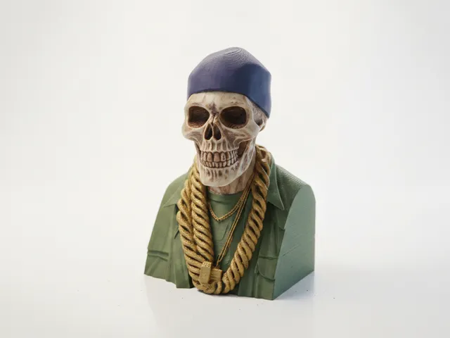 Cool Skeleton Bust Skull Sculpture 3D Printable