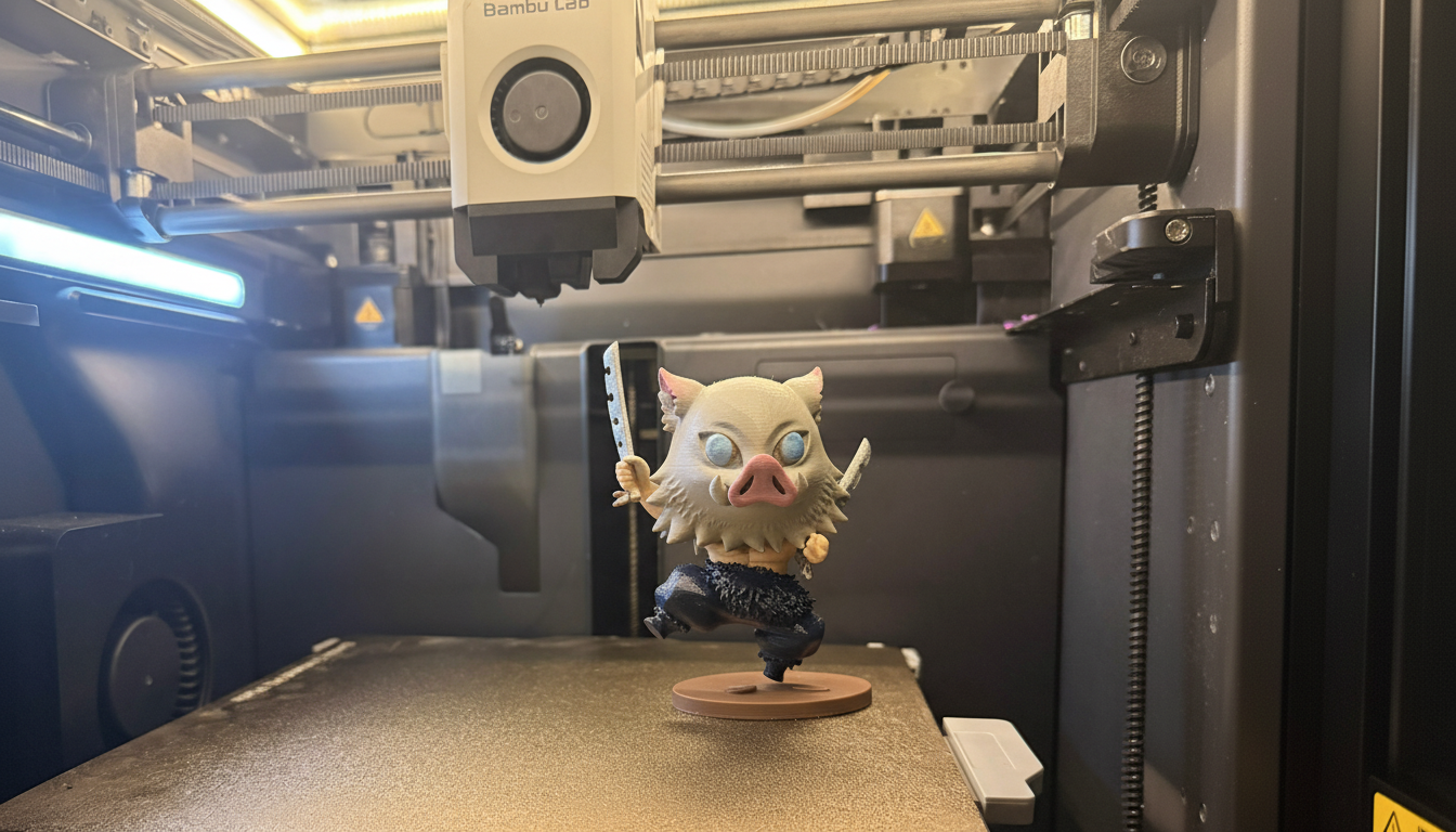 Chibi Inosuke – Stylized Demon Slayer Fighter