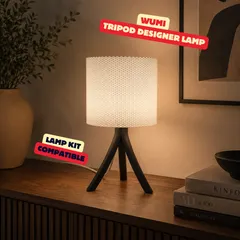 TRIPOD LAMP (WUMI) - LAMP KIT LAMP / BASKET STYLE LAMPSHADE / DESIGNER LAMP / MODERN HOMEDECOR