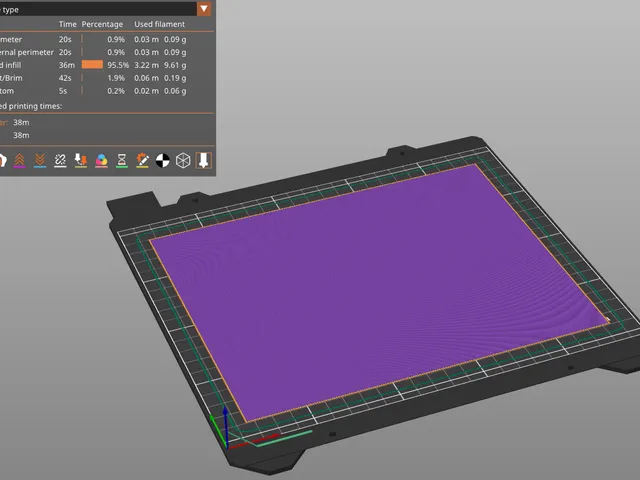 ACPS First Layer Adhesion Test Model 220x180mm 0.1/0.15/0.2/0.3mm layer heights