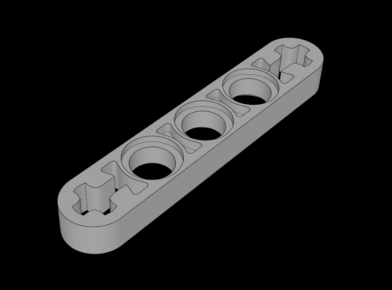 Lego Compatible (11478.dat) Technic Beam  5 x  0.5 Liftarm with Axle Holes at Both Ends