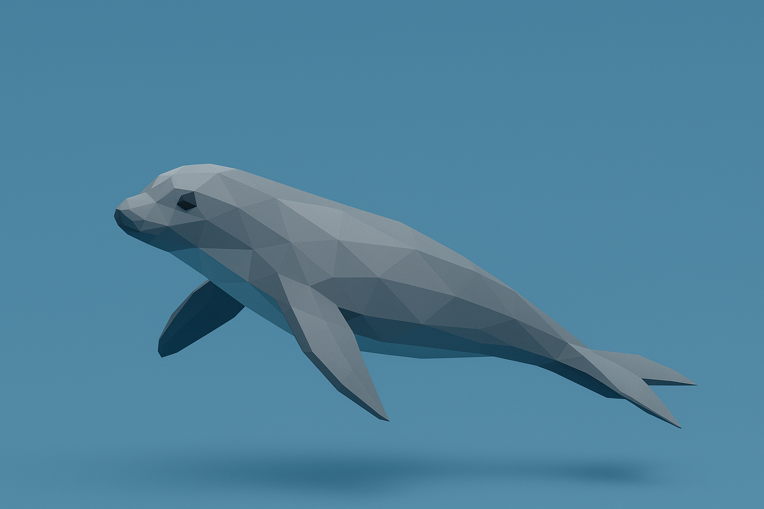 Low poly seal swimming