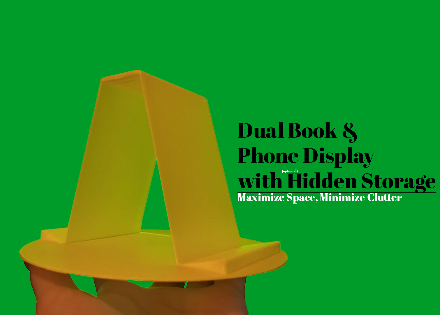Dual Book & Phone Display with Hidden Storage