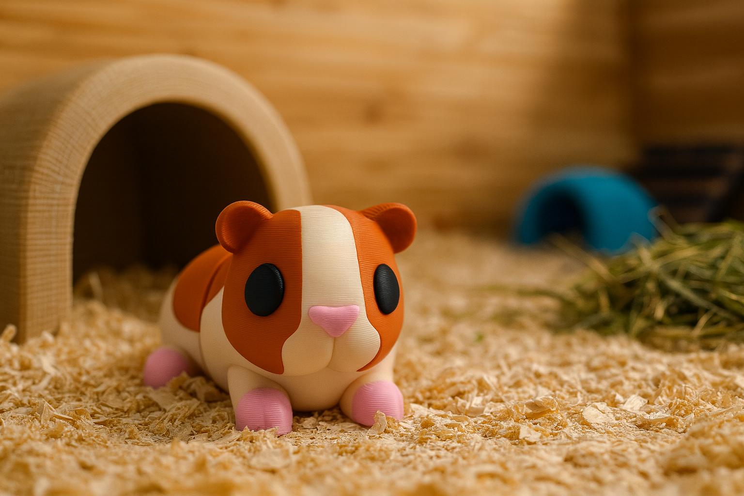 Guinea Pig - Articulated 3D Model Version 2 (Single Color)