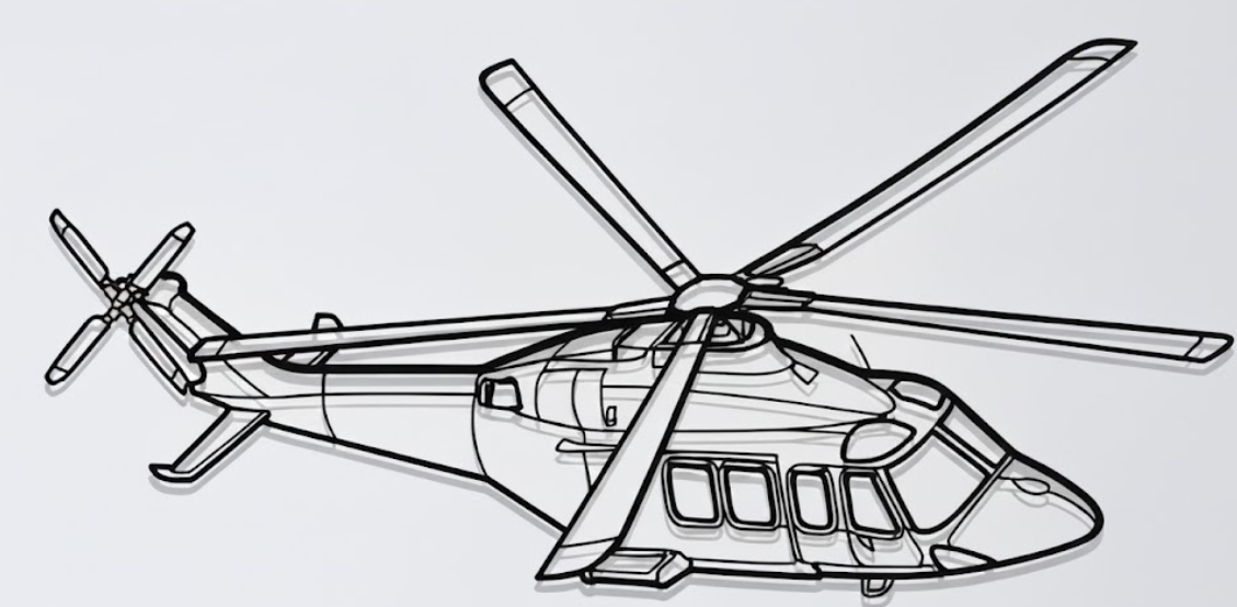 Leonardo AW139 Helicopter Angle Wall Art